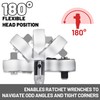 UYECOVE 1/2 Inch Drive Stubby Ratchet, Flex Head Ratchet 1/2