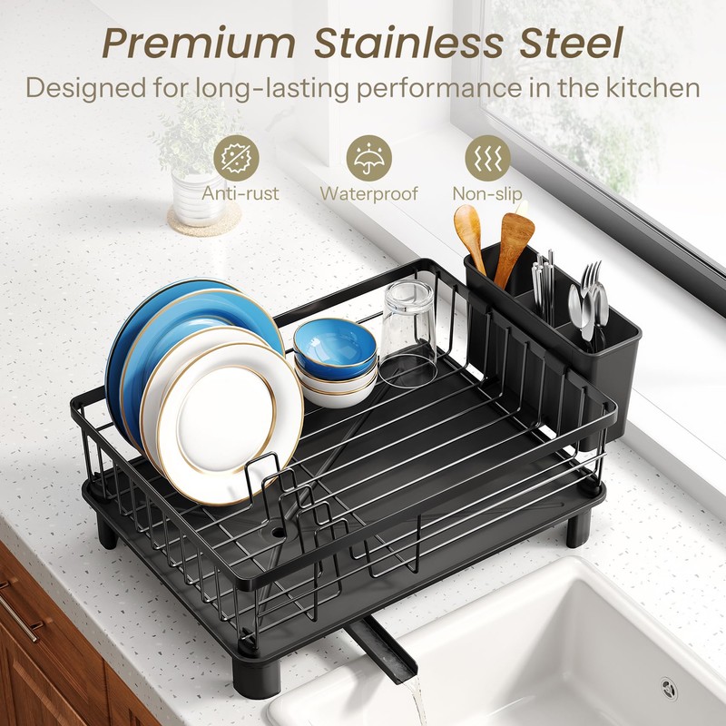 SNTD Dish Drying Rack - Small Dish Rack for Kitchen