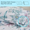 JSD White Blue Floral Printed Sheet Set King Size, 4