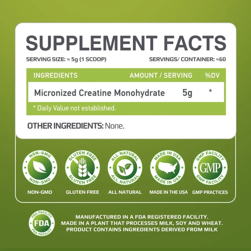 Mfl Creatine Monohydrate Micronizada 5 G Por Porción