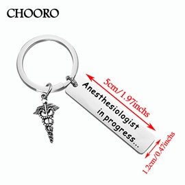 CHOORO Anesthesiologist Gift Anesthesiologist to Be Gift Medical Student Jewelry Anesthesiologist in Progress Keychain(Anesthesiologist in Progress k)