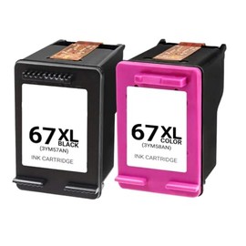 Compatible Ink Cartridge Replacement for 3YM57AN, 3YM58AN (67XL) Black & Tri-Color Ink Ctg (Black-240 YLD, Tri-Color-200 YLD) for use in 1255, 2732, 2752, 2755, 4140, 4152, 4155, 6052 (2 Pack)
