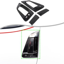 Daeiclru Car Exterior Door Handle Cover Trim Compatible with Nissan 370Z 2009-2020, ABS Carbon Fiber Style Side Door Handle Protector Cover Anti-Scratch Decoration Accessories (Glossy Black)