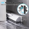 Floor Scrub Brush with Long Handle, Heavy-Duty Stiff Bristles, V-Shape