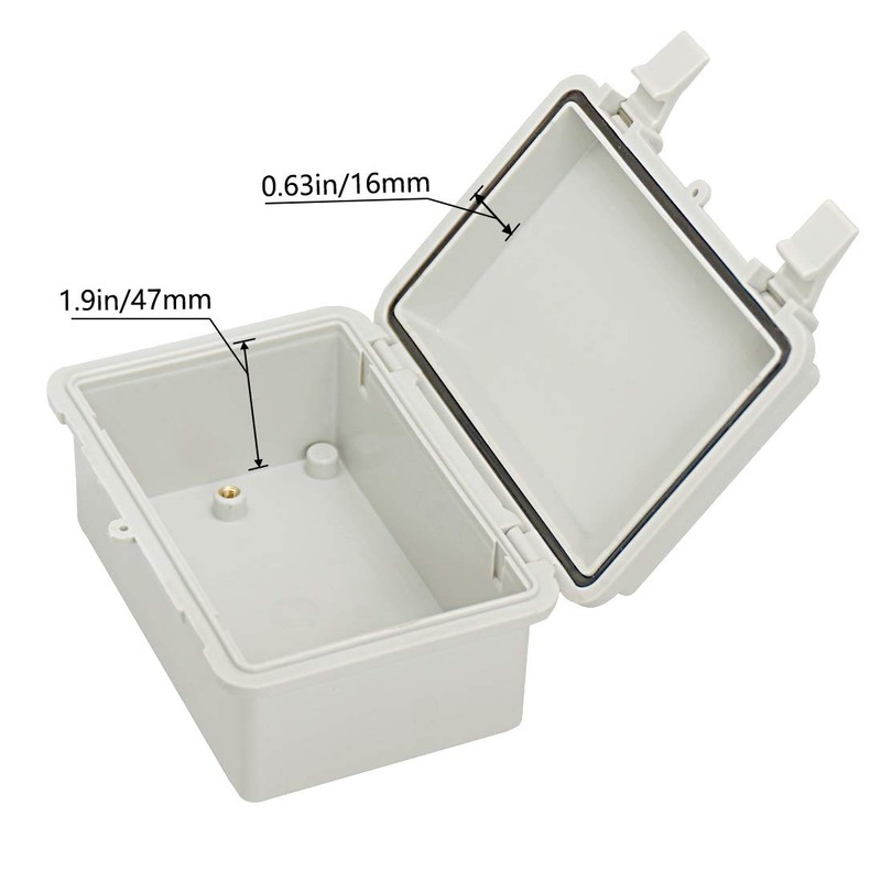 Zulkit IP65 Waterproof ABS Plastic Electrical Box - Hinged Shell,