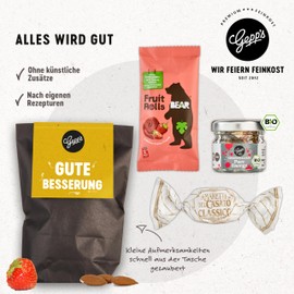 Gepp's Feinkost Gute Besserung Wundertüte Mini I Kleiner gefüllter Geschenkkorb mit Delikatessen für Genesungswünsche I Get well soon Geschenk zur Aufmunterung I Gourmet Geschenkset als Trostpflaster