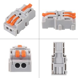 20Pcs 1 in 2 Lever Wire Connector Compact DIY Quick Connect Push-in Splitter Cable Splicing Butt Terminal Block Connectors - Mini Electrical Wire Splice 1 in 2 Out