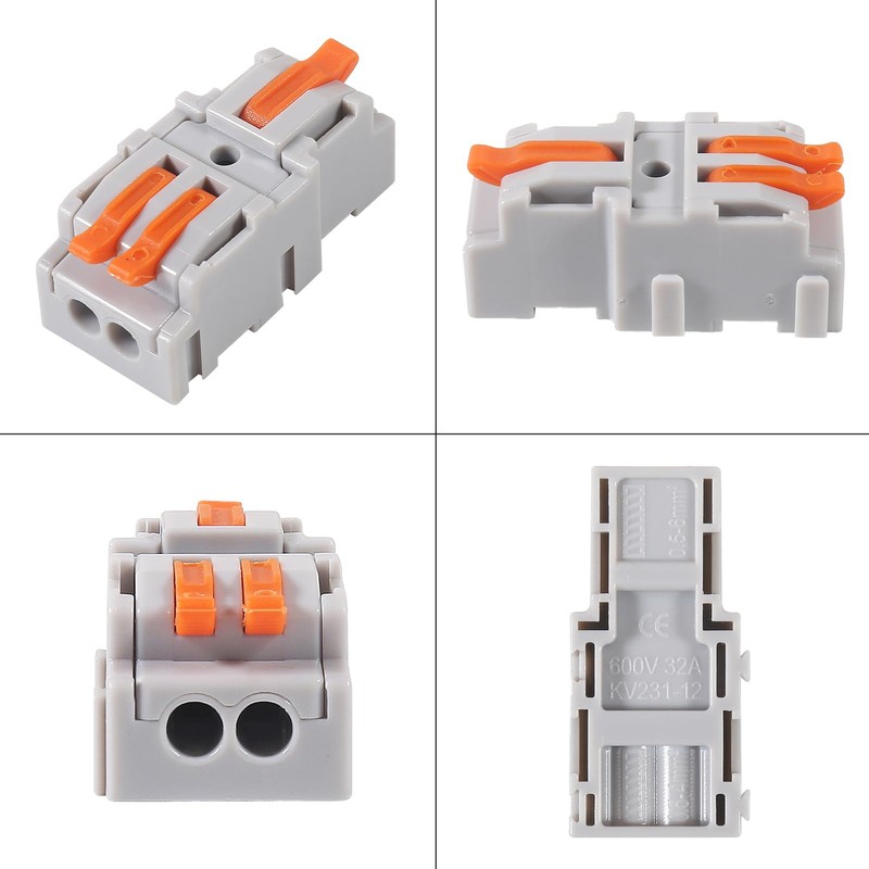 20Pcs 1 in 2 Lever Wire Connector Compact DIY Quick