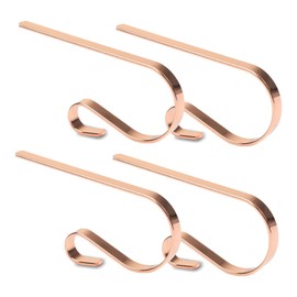 Christmas Stocking Holders for Fireplace 4 Pcs Xmas Stocking Hooks for Mantle Hanging Christmas Stockings (Rosegold)
