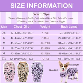 Kuoser Dog Recovery Suit for Dogs After Surgery,Professional Surgical Onesie for Female Male Dogs Spay Neuter,Soft Dog Surgery Suit Bodysuit for Abdominal Wounds Skin Disease,Purple Leopard S