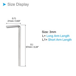 CoCud L-Handle Hex Key Wrench, 3mm Metric, CR-V L-Shape Hexagon Head Spanner - (Applications: for Home Repair and Mechanical Maintenance), 5-Pieces