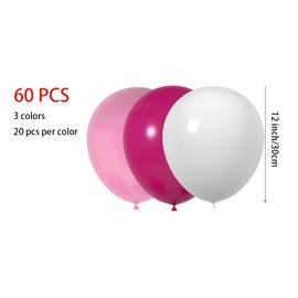 JODIDI 60 Pcs 12 Inch Latex Balloons in Rose Red, Pink and White - Perfect for Valentine's Day, Romantic Dates, Girl's Birthday, Graduation, Wedding, and Baby Shower Party Balloons Decorations