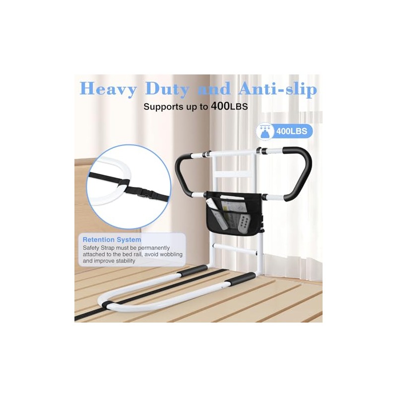 Bed Rails for Elderly Adults Safety: Adjustable Bedside Assist Rails