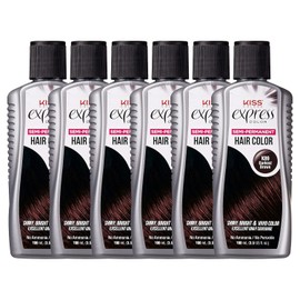 Kiss Express Color semipermanente color de cabello 3.5 oz. #K89 - café oscuro, marrón oscuro (Darkest Brown), 3.5 Ounce (6 Pack)