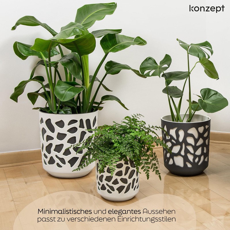 KONZEPT Flower Pot with Insert (Diameter 19 cm) - Large