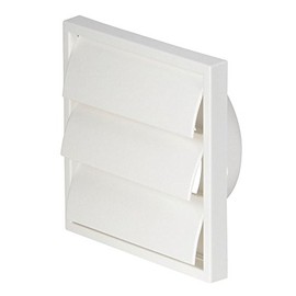 Airflow® Gravity Flap Grille – White Plastic External Wall Vent Cover for 100mm Ducting – Weatherproof Air Outlet – 154mm x 154mm