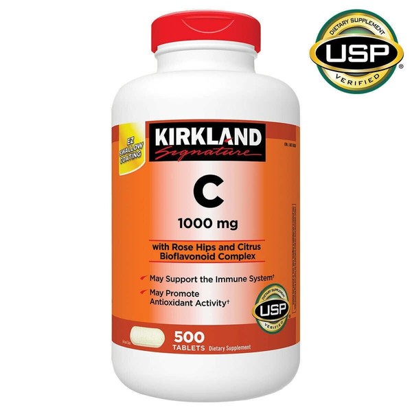 Kirkland Signature Vitamin C 1000 mg., 500 Tablets Expedite Ship! USP VERIFIED