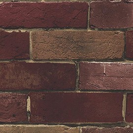 Manhattan comfort NWBG21586 Weston Series Vinyl Rust Design Large Wallpaper Roll, 20.5" W x 32.7'L, Red Brick/Brown