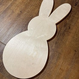 Easter Bunny Wood Blank 23.5 Inch - Simple Wooden Design for Crafting and Decor Ornaments Decoration