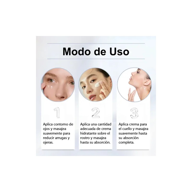 3pc Rutina Hidratante Anti-arruga Reafirma Crema Ojos Cuello