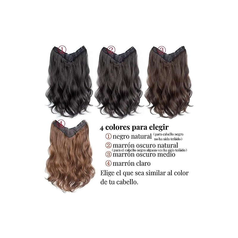 Extensiones de Cabello Ondulado con Clip 2 Piezas 45 cm
