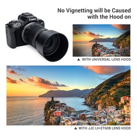 JJC Reversible Petal Bayonet Lens Hood for Canon RF-S 55-210mm F5-7.1 IS STM Lens, Compatible with 55mm Filter and Lens Cap on EOS R50 R7 R10