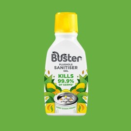 Buster Buster Sanitiser Gel Citrus Fragranced Plughole Freshener Kills 99.9% Germs 300ml Pack of 3