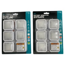 LED 80 Lumen LED Puck Lights with Remote Control 4 Colors, Timer (6 Pack)x2