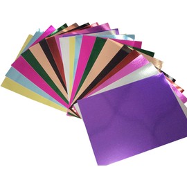 CAICXI 20 sheets Premium Mirror foil Board Sparkling Assorted Colors Card stock Reflective, Shiny Poster Board 8.5 x 11 inches 250GSM Use For Scrapbooking Paper Cutting Bending Or Shaping, White