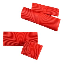 Wzttdm 4 Pcs Wood Grain Tool, Wood Graining Painting Tool, Texture Pattern with Handle Roller Rubber Empaistic Graining Tool Paint Look Like Wood for DIY Wall Room Art Decoration