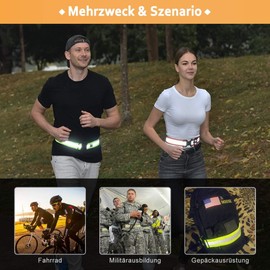 AYKRM 6 Colours Running Vest – Reflective Vest for Jogging, Bicycle Reflector Belt Reflective Belt Reflective Vest Reflective Belt, red, S-XXL