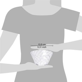 Omada Design Bowl for Kitchen with Diamond Effect Transparent Acrylic Diameter 13.5 cm Capacity 50 Cl. Made in Italy, Stackable and Dishwasher Safe, Linea Diamond, Transparent Colour