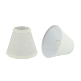 Aspen Creative 32110-2A, Hardback Empire Clip-On Chandelier Lamp Shade, Off-White, 3" Top x 6" Bottom x 5" Slant Height, Set of 2