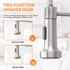 OWOFAN Kitchen Faucets, Commercial Brushed Nickel Stainless Steel Pull Down