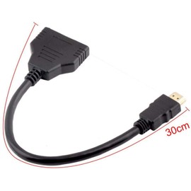 HDMI Splitter Adapter Cable HDMI Male 1080P to Dual HDMI Female 1 to 2 Way HDMI Splitter Adapter Cable for HDTV HD, LED, LCD, TV, Support Two TVs at The Same Time