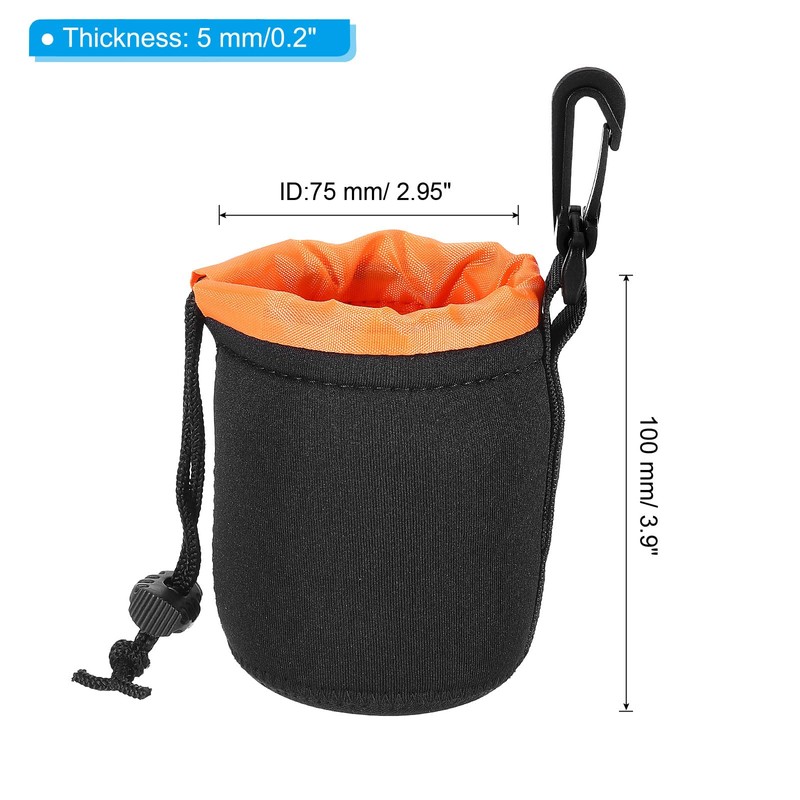 PATIKIL Camera Lens Bag, 1 Pcs 3" ID x 3.9"