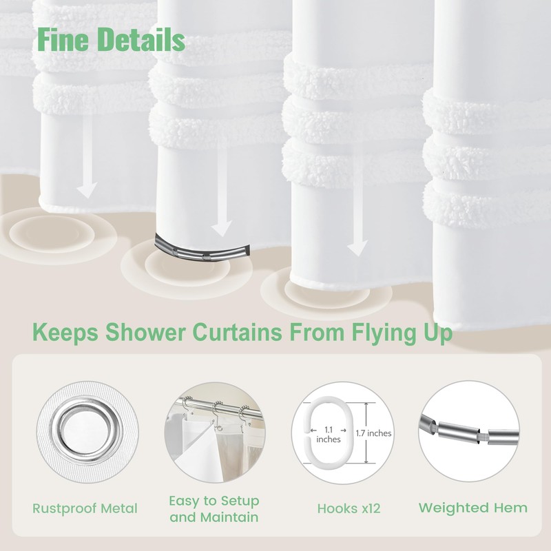 Dynamene Extra Long Shower Curtain and Liner Set - 84