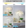 Creative White Ostrich Feather Table Lamp Bedside Lamp Light Luxury