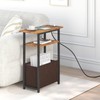 sthmec Narrow Side Table with Charging Station Set of 2,
