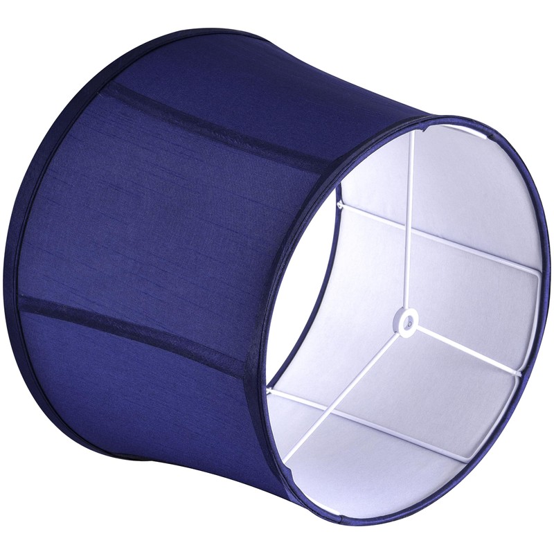 GOSO Large Drum Lamp Shade Blue Faux Silk Lamp Shades-Square