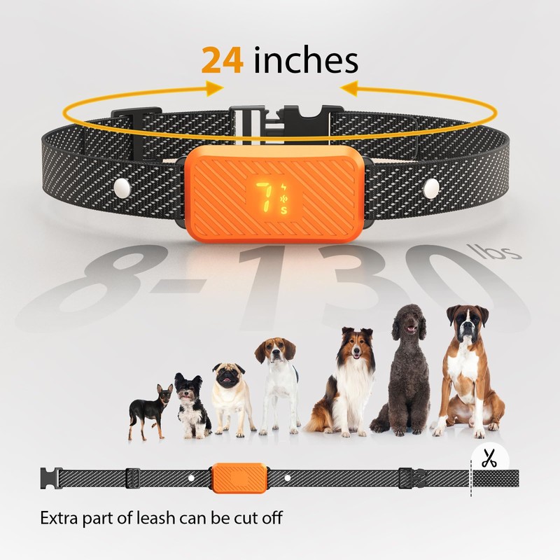 KJKZO Dog Bark Collar for Large Medium Small Dogs, Rechargeable