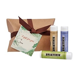 Fabulous Frannie Lip Balm Trio All Natural made with Pure Essential Oils - 3 pack .15oz each (Lavender, Natural & Restore)