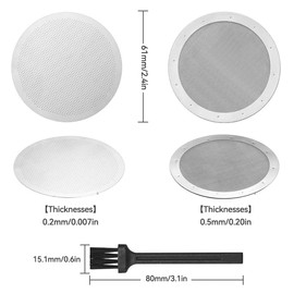 Proxima Direct 2 PCS Reusable Coffee Filters Coffee Mesh Compatible with AeroPress Coffee Makers, 100% Stainless Steel Washable Screens with 1 Brush