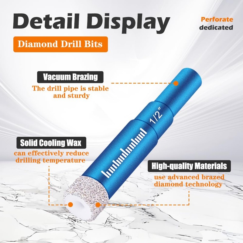 7 PCs Diamond Drill Bits Set, Versatile Tile Drill Bits