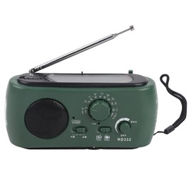 Solar Radio, Portable Crank Radio with AM/FM, AM/FM Crank Radio, Portable USB Emergency Radio for Hiking, Camping, Outdoor