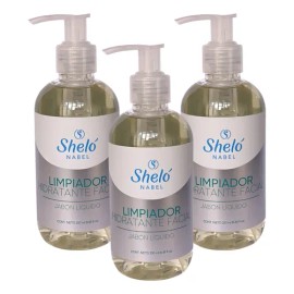 Jabon Limpiador Hidratante Facial Shelo Nabel® 250ml. 3pz