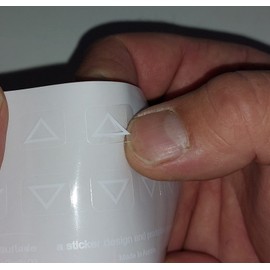 Pack of 12 Switch Stickers Arrow Stickers in White 6 Pieces UP and 6 Pieces AB Arrows (RP19/2) (14 x 11 mm)