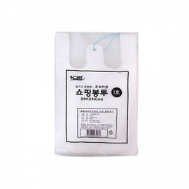 White Vinyl Shopping Bags, Size 1, 70 Count 29x33cm 4ea