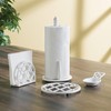 Home Basics Lattice Collection Cast Iron Spoon Rest (White)