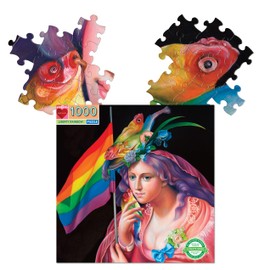 eeBoo: Piece and Love Liberty Rainbow 1000-piece square adult Jigsaw Puzzle, Jigsaw Puzzle for Adults and Families, Includes Glossy, Sturdy Pieces and Minimal Puzzle Dust